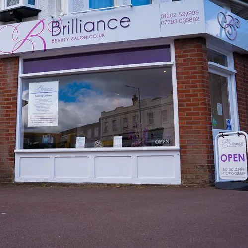 The Brilliance Beauty Salon shopfront on Wimborne Road